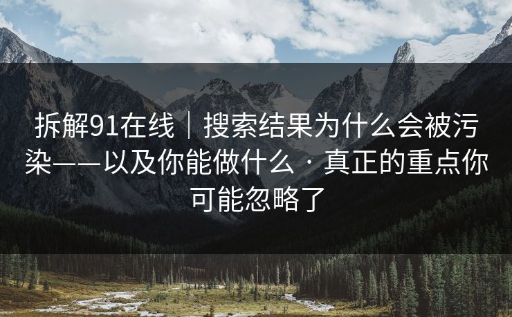 拆解91在线｜搜索结果为什么会被污染——以及你能做什么 · 真正的重点你可能忽略了